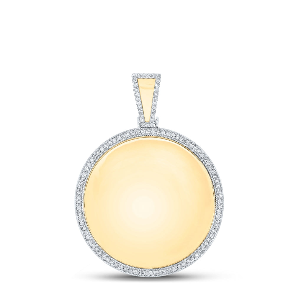 14kt Yellow Gold 7/8ctw Diamond Nk Memory Mens Charm
