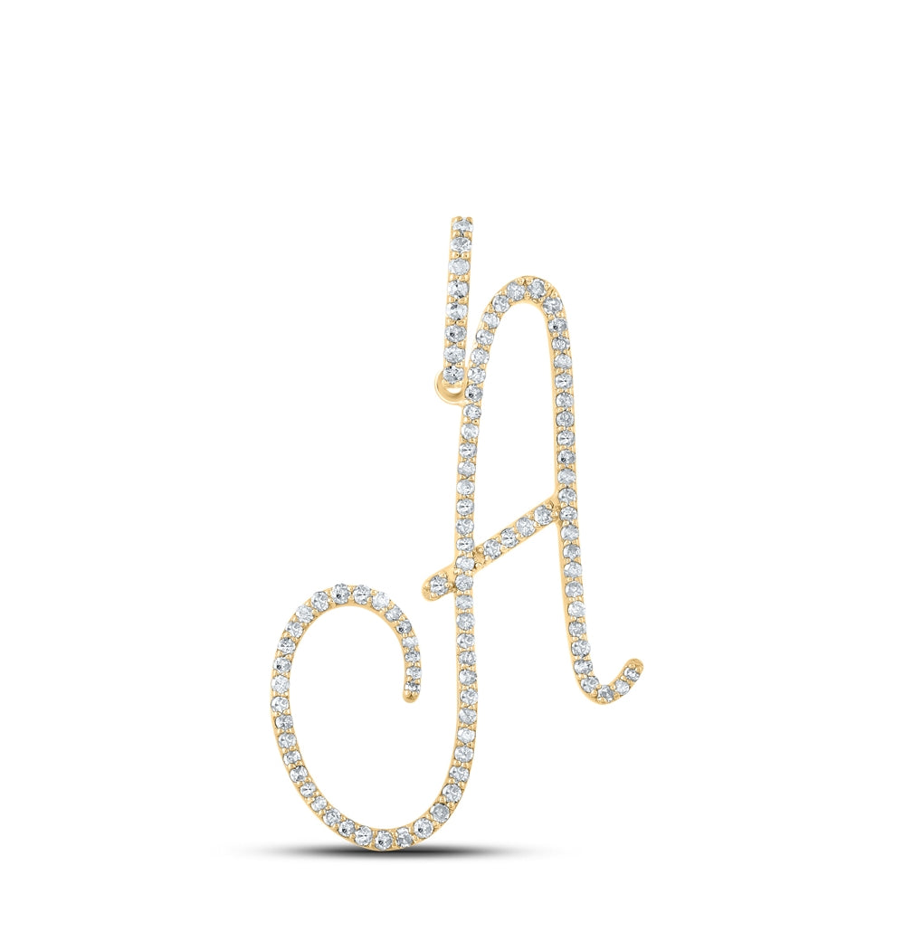 14kt Yellow Gold 1/2ct Diamond P1 Initial "a" Gift Pendant