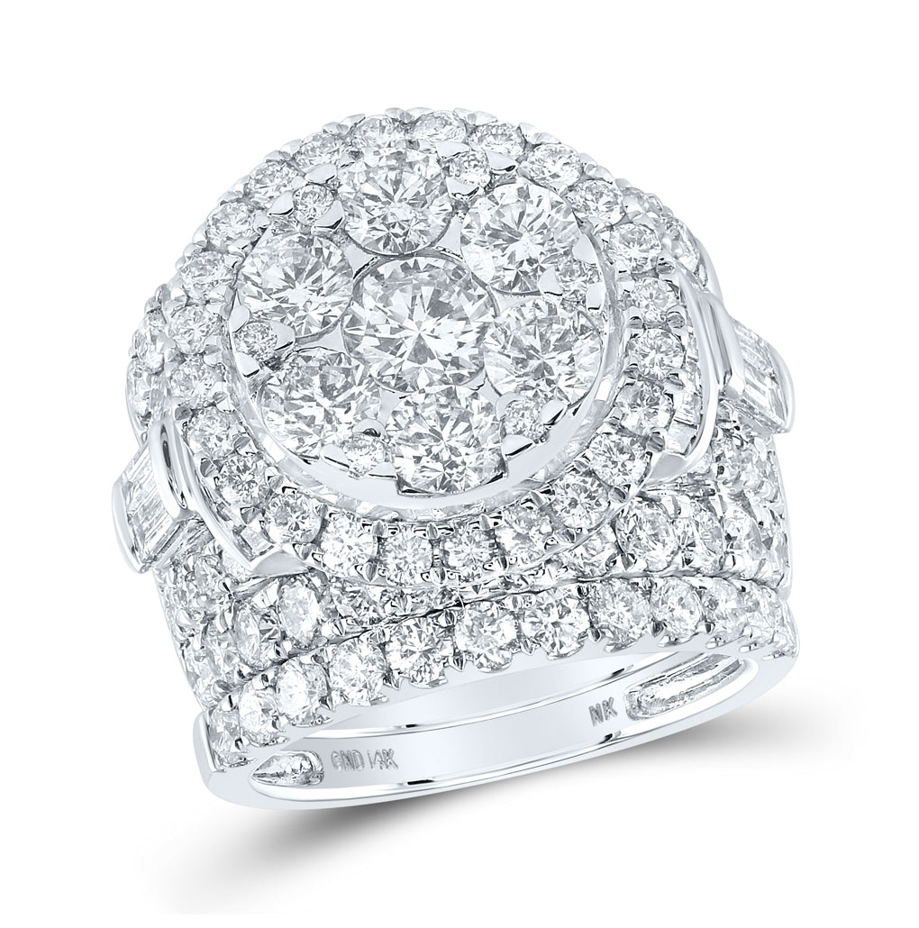 14K Yellow Or White Gold Round Diamond Bridal Wedding Ring Band Set 6 Cttw, Womens Size: 5-10