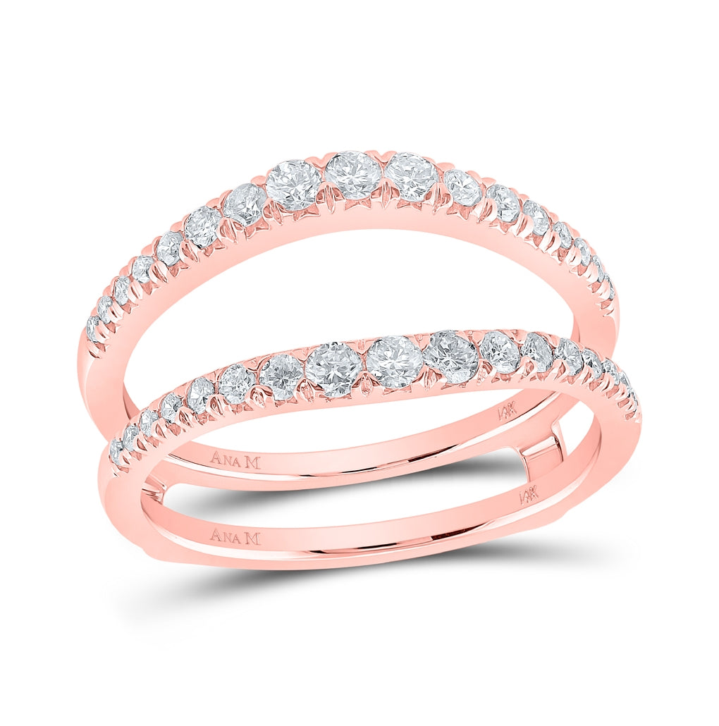 14K Yellow Or White Or Rose Gold Womens Round Diamond Wrap Enhancer Wedding Band , Womens Size: 5-10