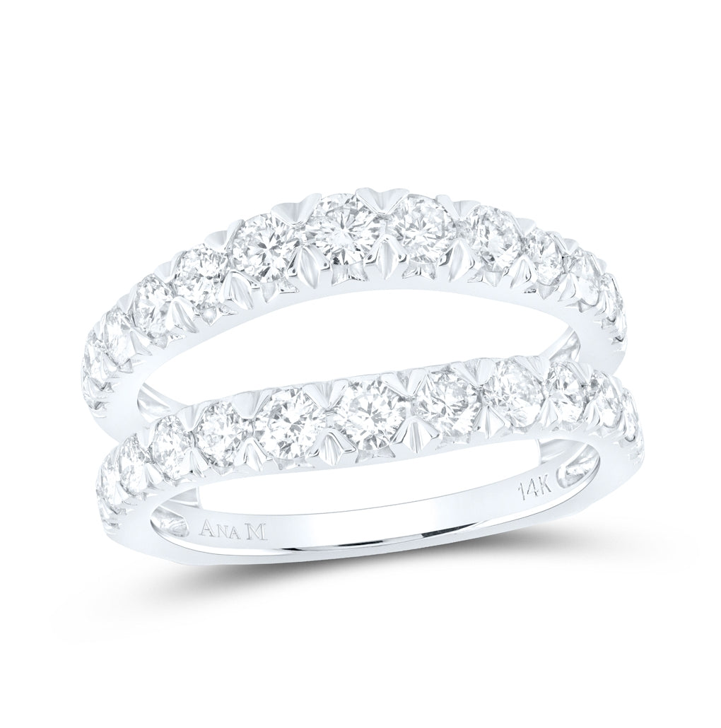 14K White Or Yellow Gold Womens Round Diamond Wrap Enhancer Wedding Band, Womens Size: 5-10