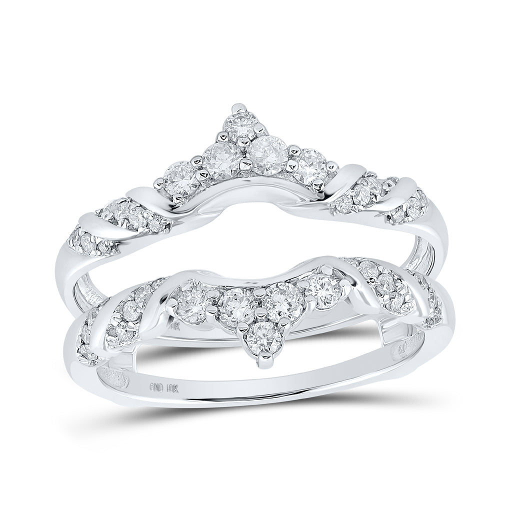 10K Yellow Or White Gold Womens Diamond Wrap Enhancer Wedding Band 1/2 Cttw, Womens Size: 5-10