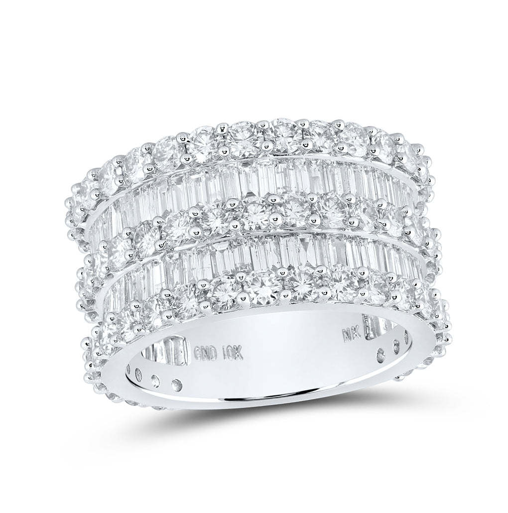 10K Yellow Or White Gold Mens Round Diamond Eternity Ring 6-7/8 Cttw, Mens Size: 7-13