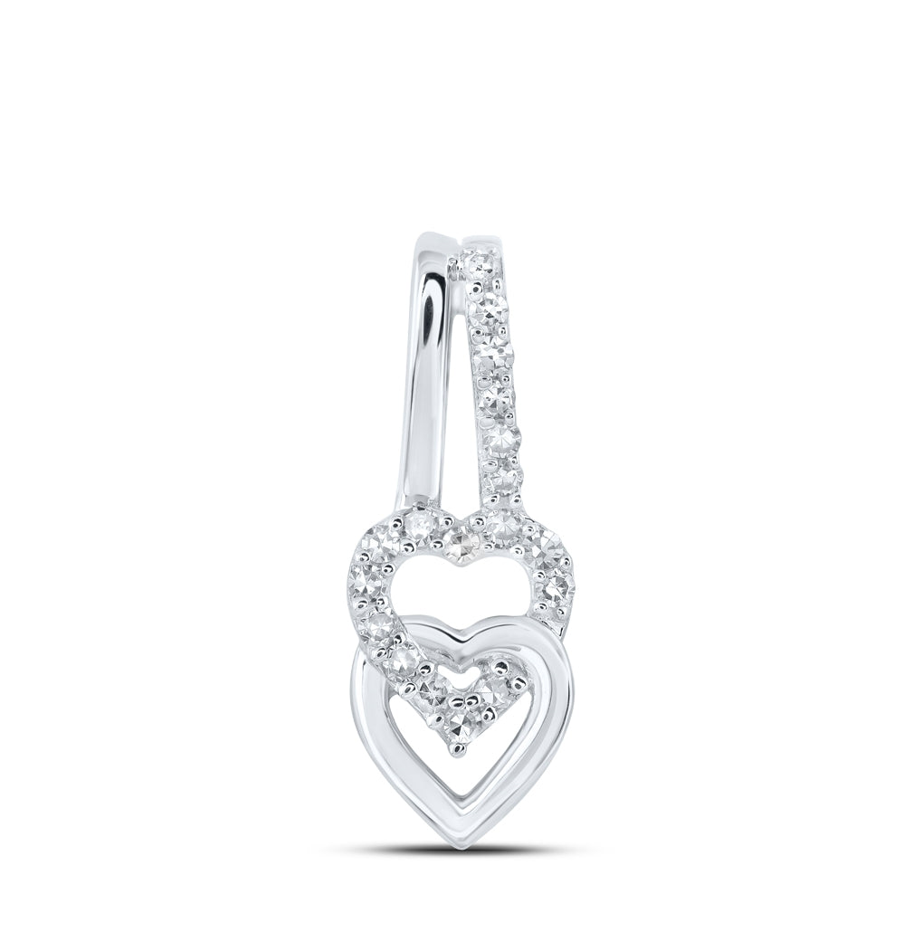 10kt White Gold 1/10ct. Diamond Nk Heart Pendant