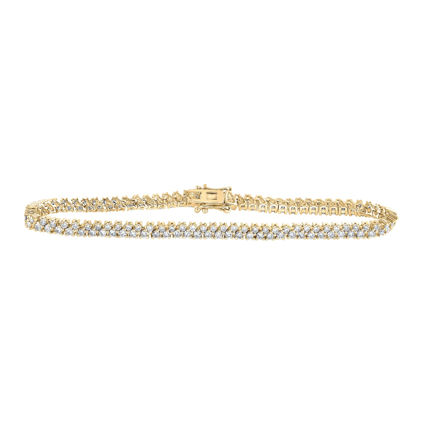 14K Yellow Or White Or Rose Gold Womens Round Diamond Tennis Bracelet