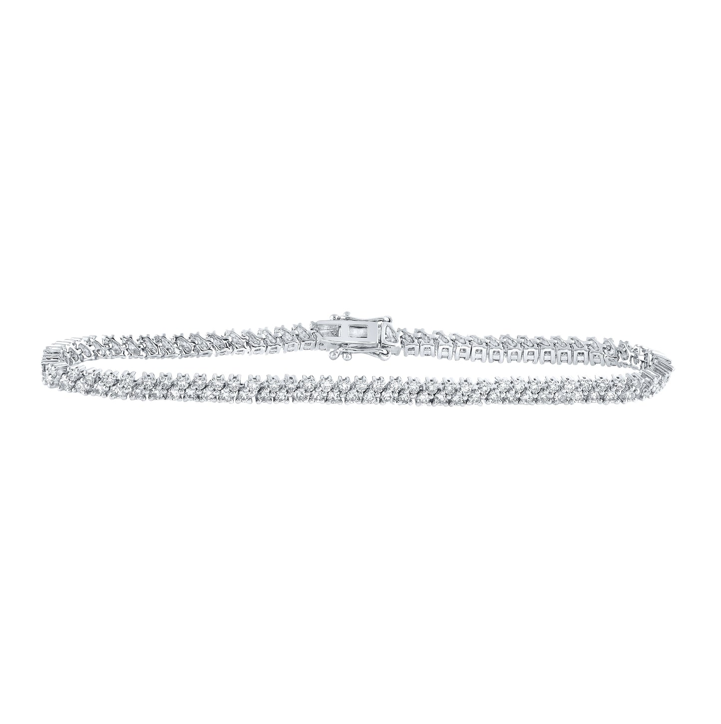 14K Yellow Or White Or Rose Gold Womens Round Diamond Tennis Bracelet