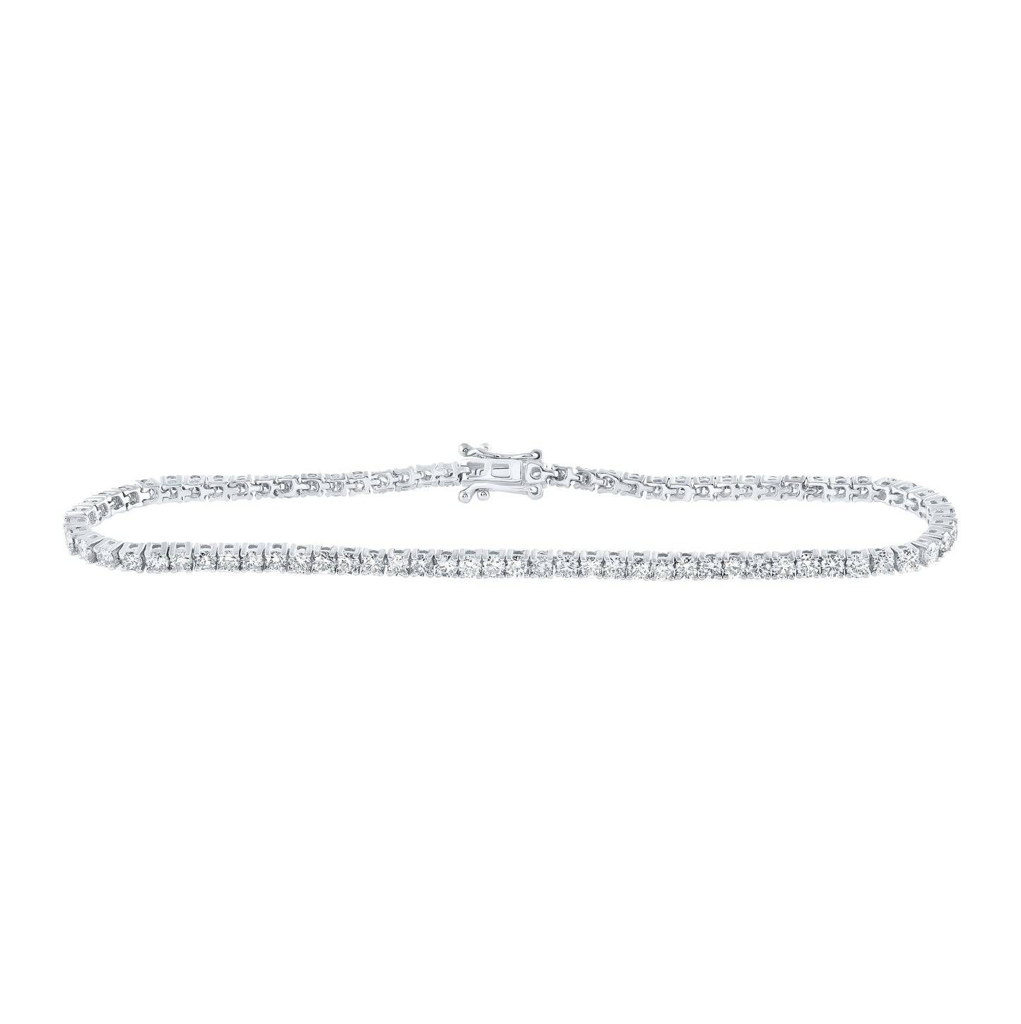 14K Yellow Or White Or Rose Gold Womens Round Diamond Single Row Tennis Bracelet