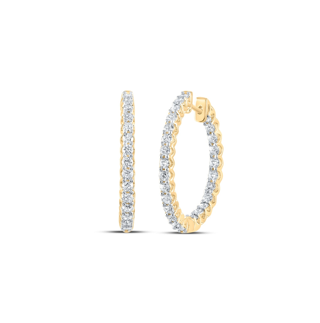 14kt Yellow Gold 1 3/4ctw Diamond Ana M Hoops Earring