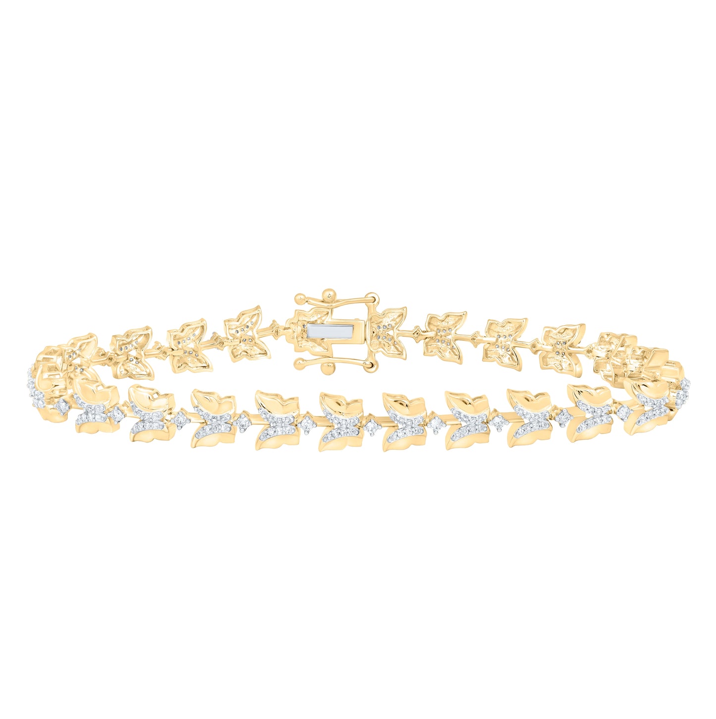 10kt Yellow Gold 3/4ctw Diamond Cn Butterfly Bracelet(7 Inch)
