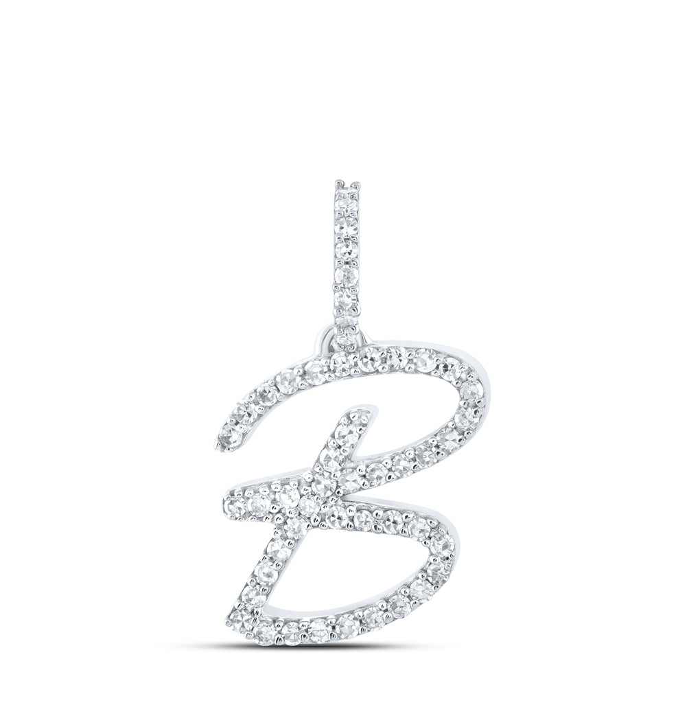 10K Yellow Or White Or Rose Gold Womens Round Diamond A Initial Letter Pendant 1/6 Cttw, Length: 0.7 In, Width: 0.34 In