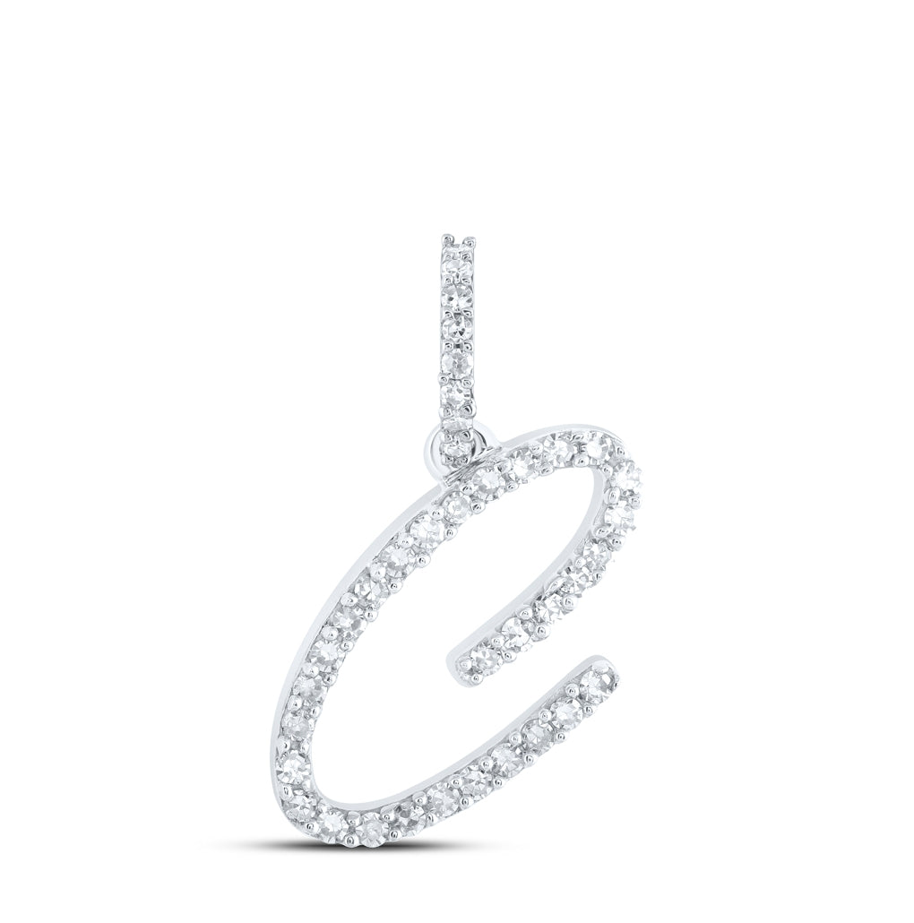10K Yellow Or White Or Rose Gold Womens Round Diamond A Initial Letter Pendant 1/6 Cttw, Length: 0.7 In, Width: 0.34 In