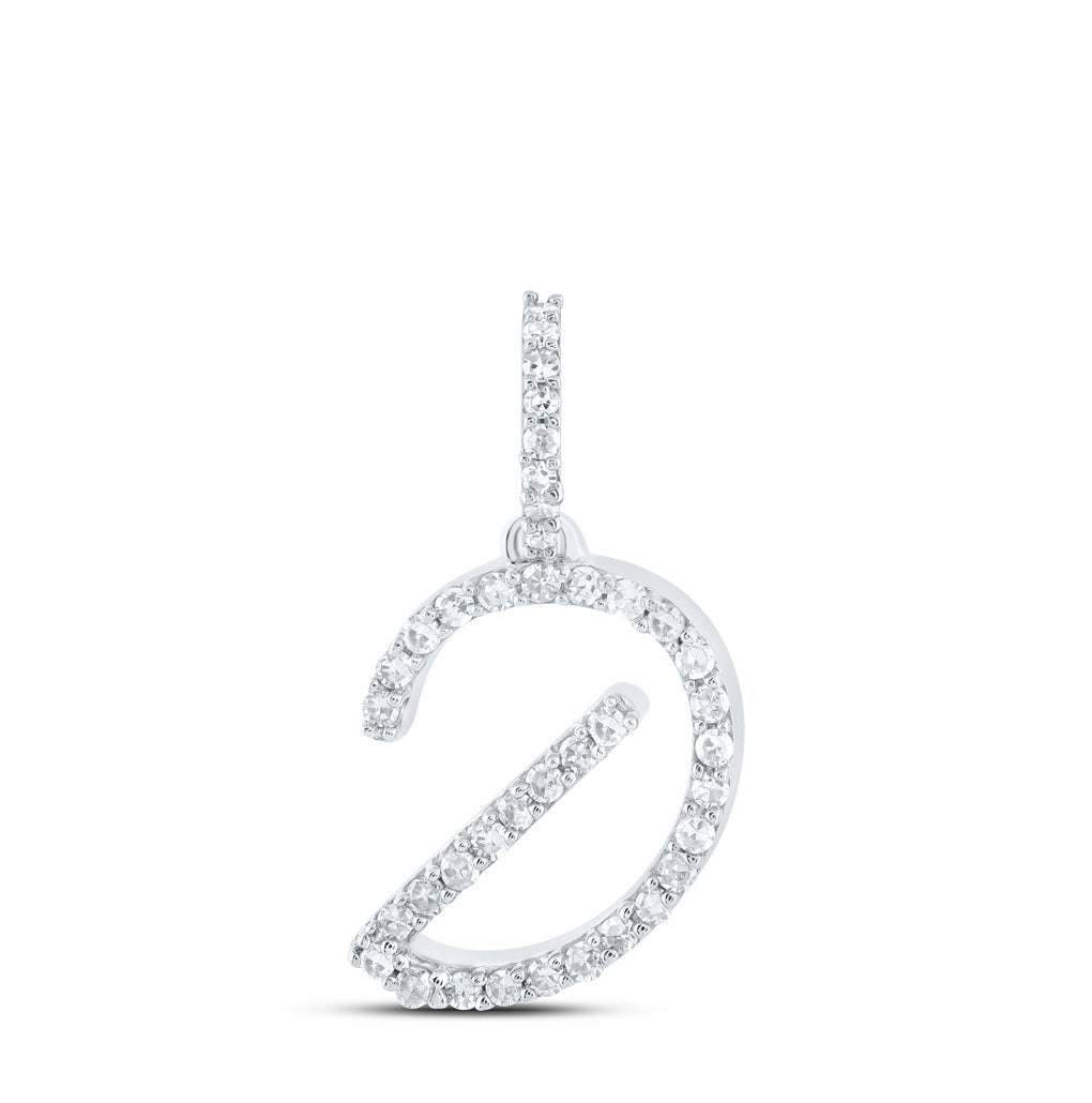10K Yellow Or White Or Rose Gold Womens Round Diamond A Initial Letter Pendant 1/6 Cttw, Length: 0.7 In, Width: 0.34 In