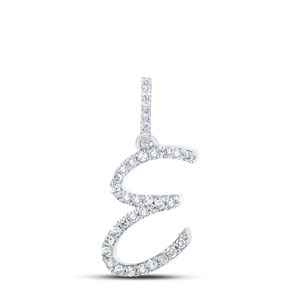 10K Yellow Or White Or Rose Gold Womens Round Diamond A Initial Letter Pendant 1/6 Cttw, Length: 0.7 In, Width: 0.34 In
