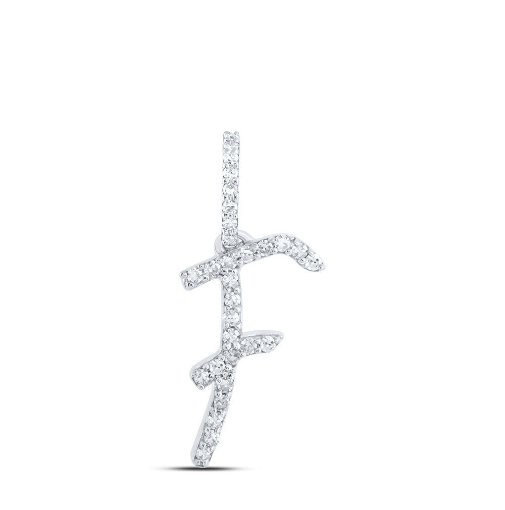 10K Yellow Or White Or Rose Gold Womens Round Diamond A Initial Letter Pendant 1/6 Cttw, Length: 0.7 In, Width: 0.34 In