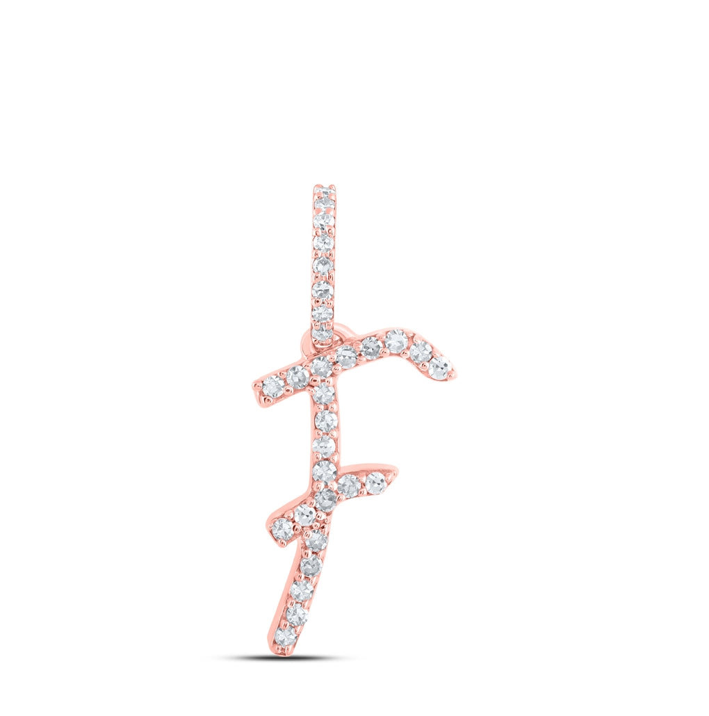 10K Yellow Or White Or Rose Gold Womens Round Diamond A Initial Letter Pendant 1/6 Cttw, Length: 0.7 In, Width: 0.34 In