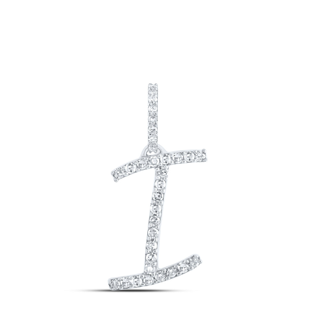 10K Yellow Or White Or Rose Gold Womens Round Diamond A Initial Letter Pendant 1/6 Cttw, Length: 0.7 In, Width: 0.34 In