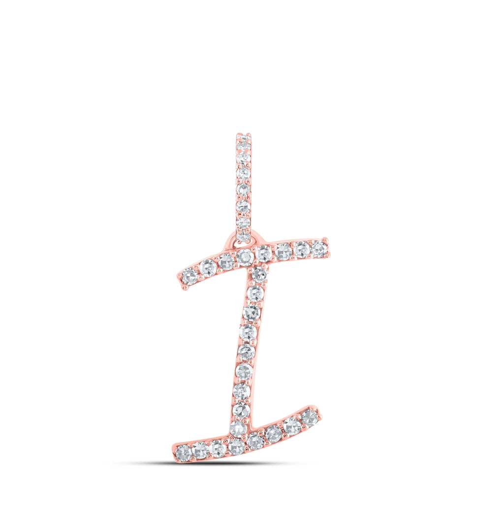 10K Yellow Or White Or Rose Gold Womens Round Diamond A Initial Letter Pendant 1/6 Cttw, Length: 0.7 In, Width: 0.34 In