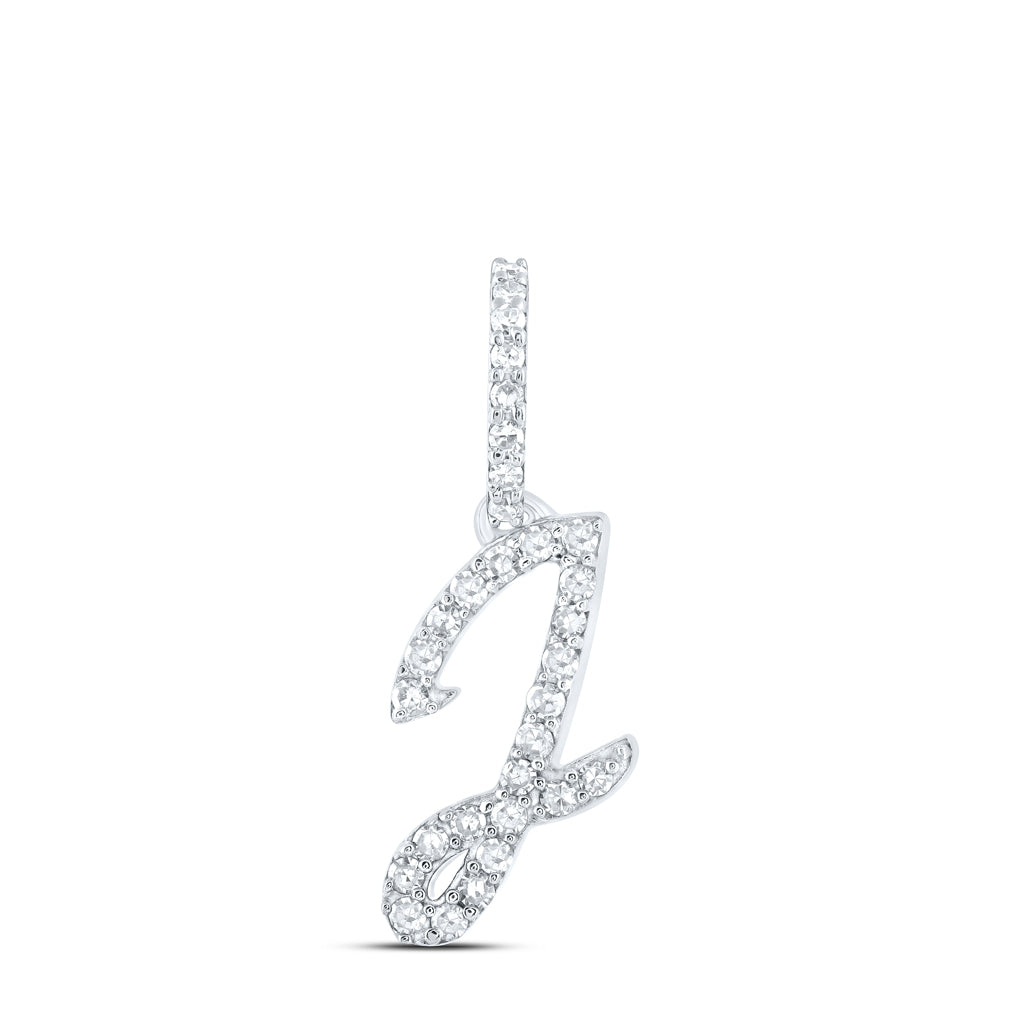 10K Yellow Or White Or Rose Gold Womens Round Diamond A Initial Letter Pendant 1/6 Cttw, Length: 0.7 In, Width: 0.34 In