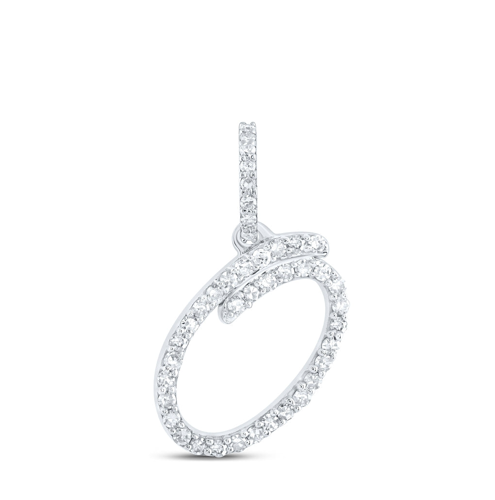 10K Yellow Or White Or Rose Gold Womens Round Diamond A Initial Letter Pendant 1/6 Cttw, Length: 0.7 In, Width: 0.34 In