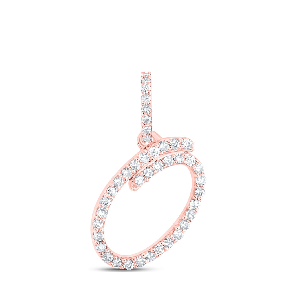 10K Yellow Or White Or Rose Gold Womens Round Diamond A Initial Letter Pendant 1/6 Cttw, Length: 0.7 In, Width: 0.34 In