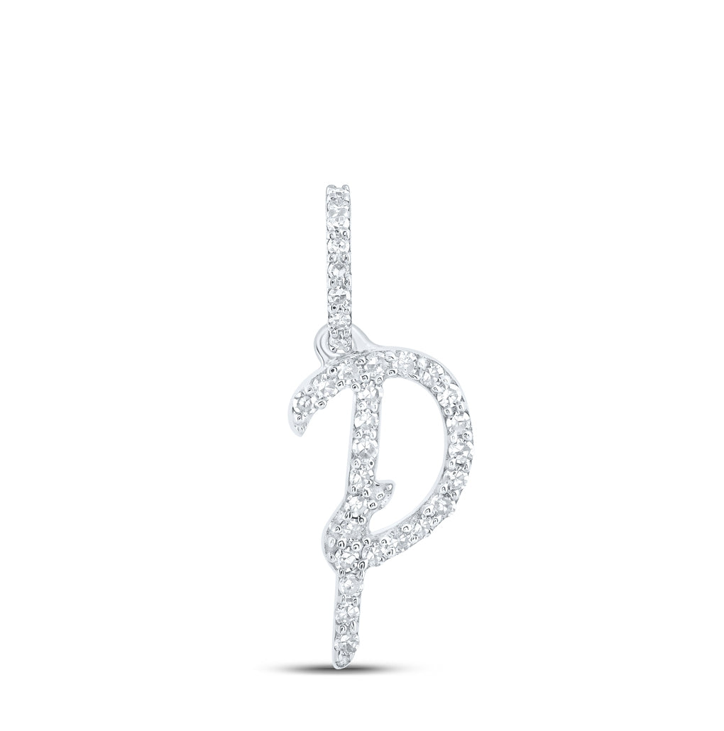 10K Yellow Or White Or Rose Gold Womens Round Diamond A Initial Letter Pendant 1/6 Cttw, Length: 0.7 In, Width: 0.34 In