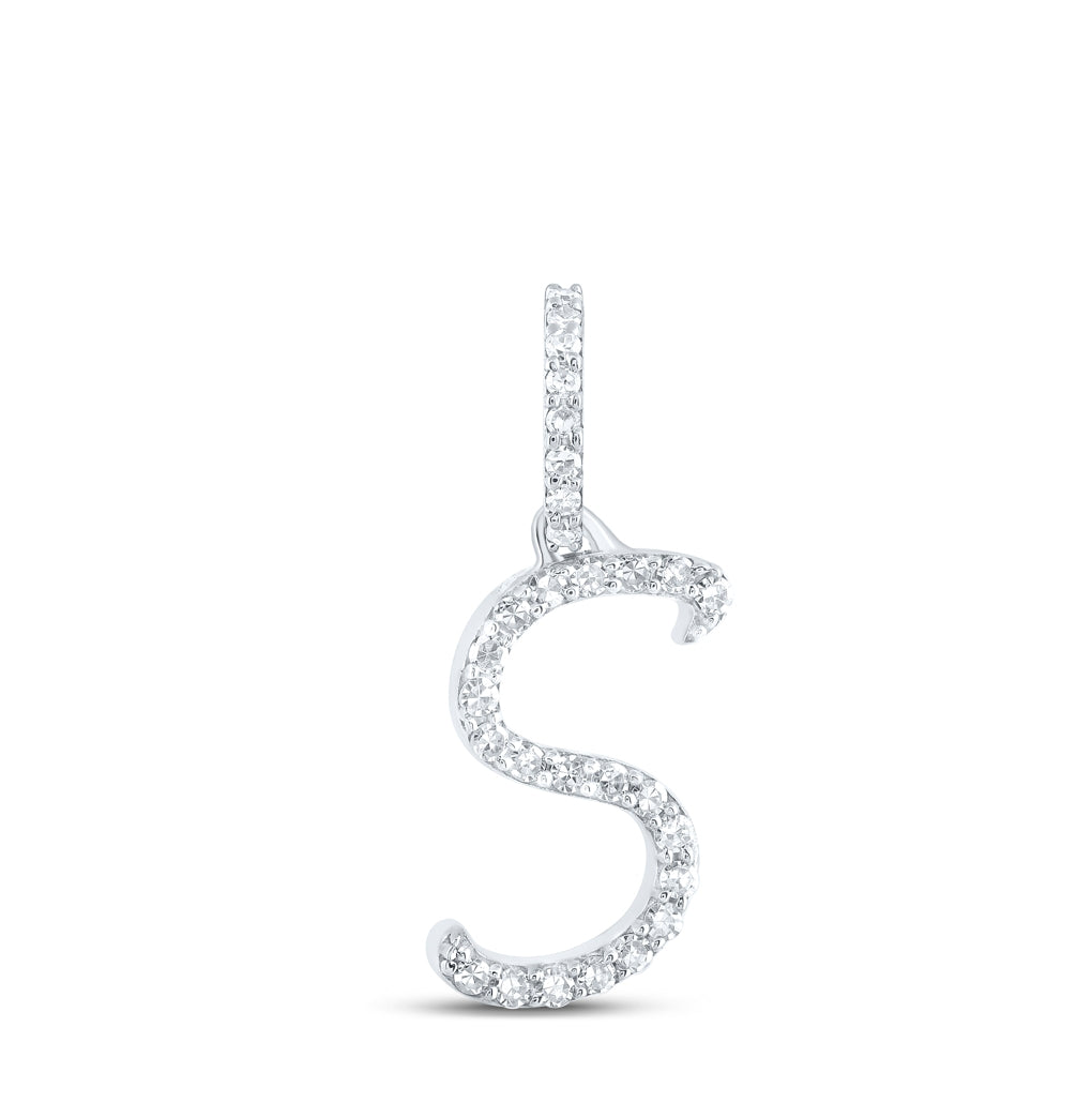 10K Yellow Or White Or Rose Gold Womens Round Diamond A Initial Letter Pendant 1/6 Cttw, Length: 0.7 In, Width: 0.34 In