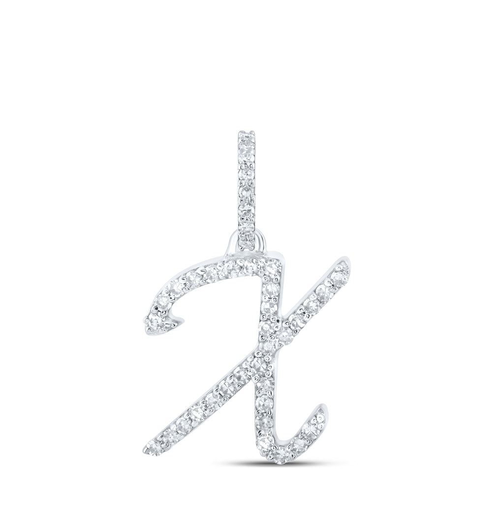 10K Yellow Or White Or Rose Gold Womens Round Diamond A Initial Letter Pendant 1/6 Cttw, Length: 0.7 In, Width: 0.34 In