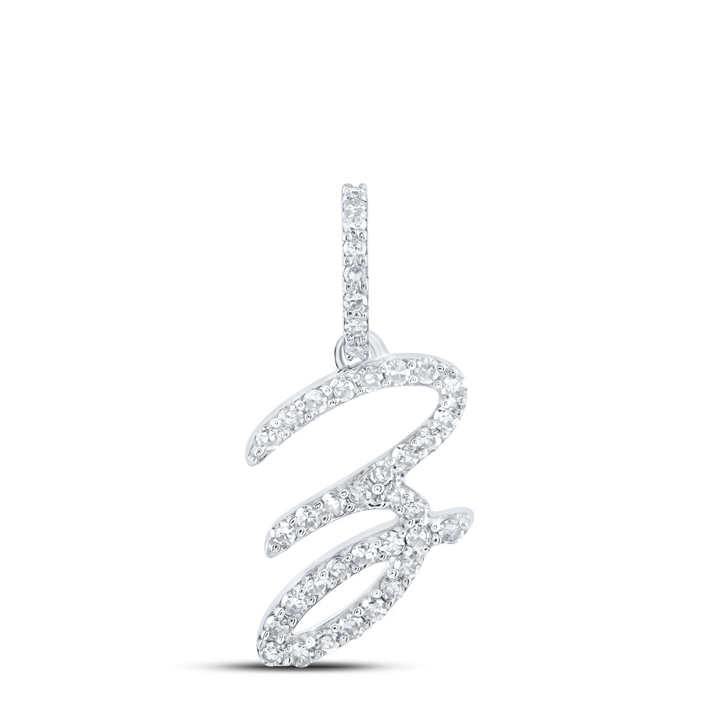 10K Yellow Or White Or Rose Gold Womens Round Diamond A Initial Letter Pendant 1/6 Cttw, Length: 0.7 In, Width: 0.34 In