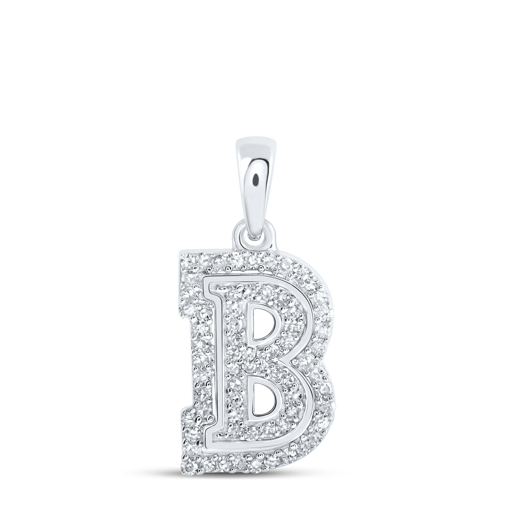 10K Yellow Or White Or Rose Gold Womens Round Diamond A Initial Letter Pendant, Length: 0.67 In, Width: 0.35 In