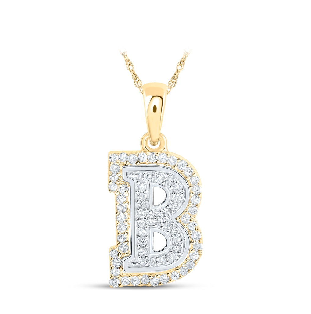 10K Yellow Or White Or Rose Gold Womens Round Diamond A Initial Letter Pendant, Length: 0.67 In, Width: 0.35 In