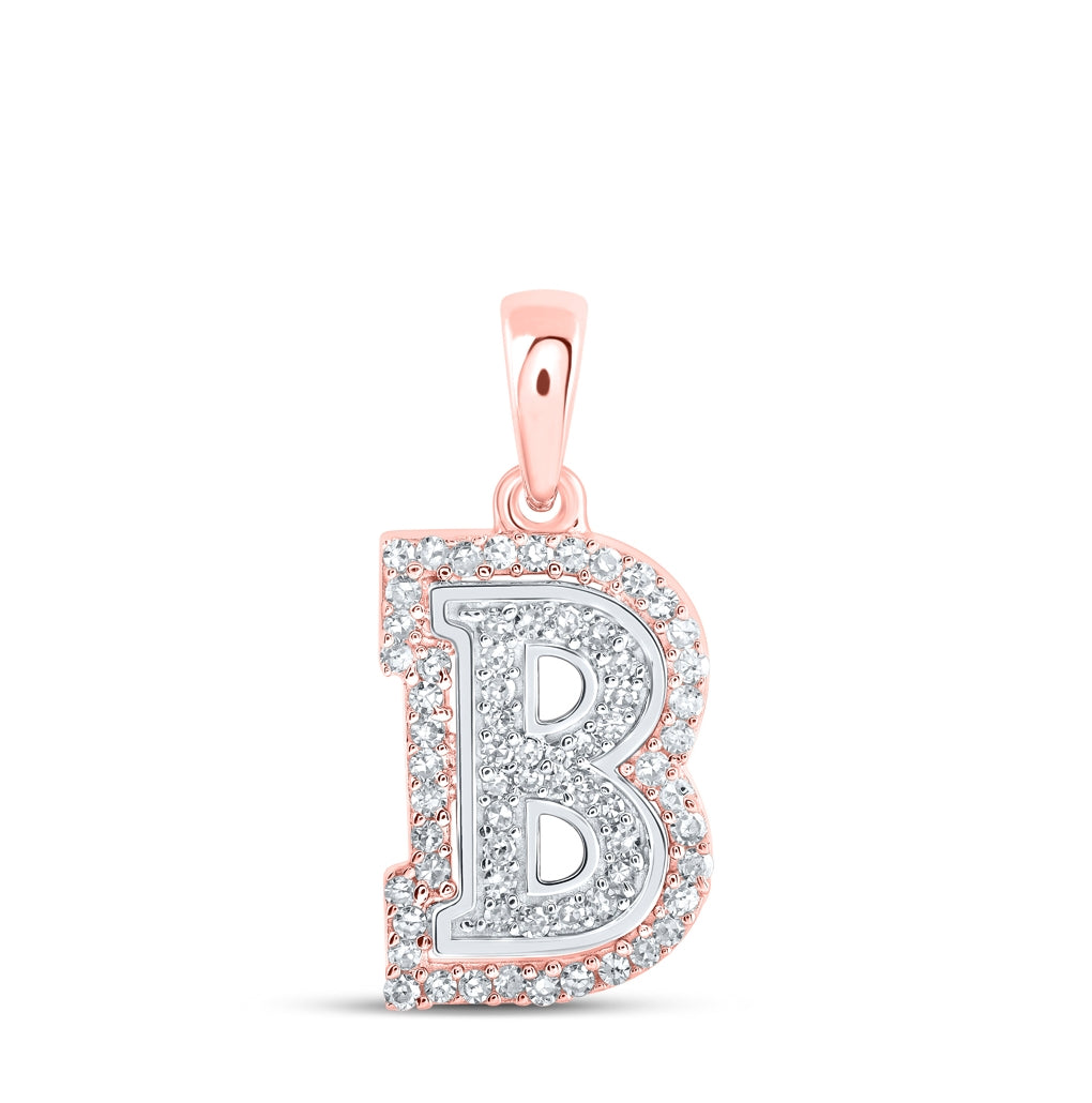 10K Yellow Or White Or Rose Gold Womens Round Diamond A Initial Letter Pendant, Length: 0.67 In, Width: 0.35 In