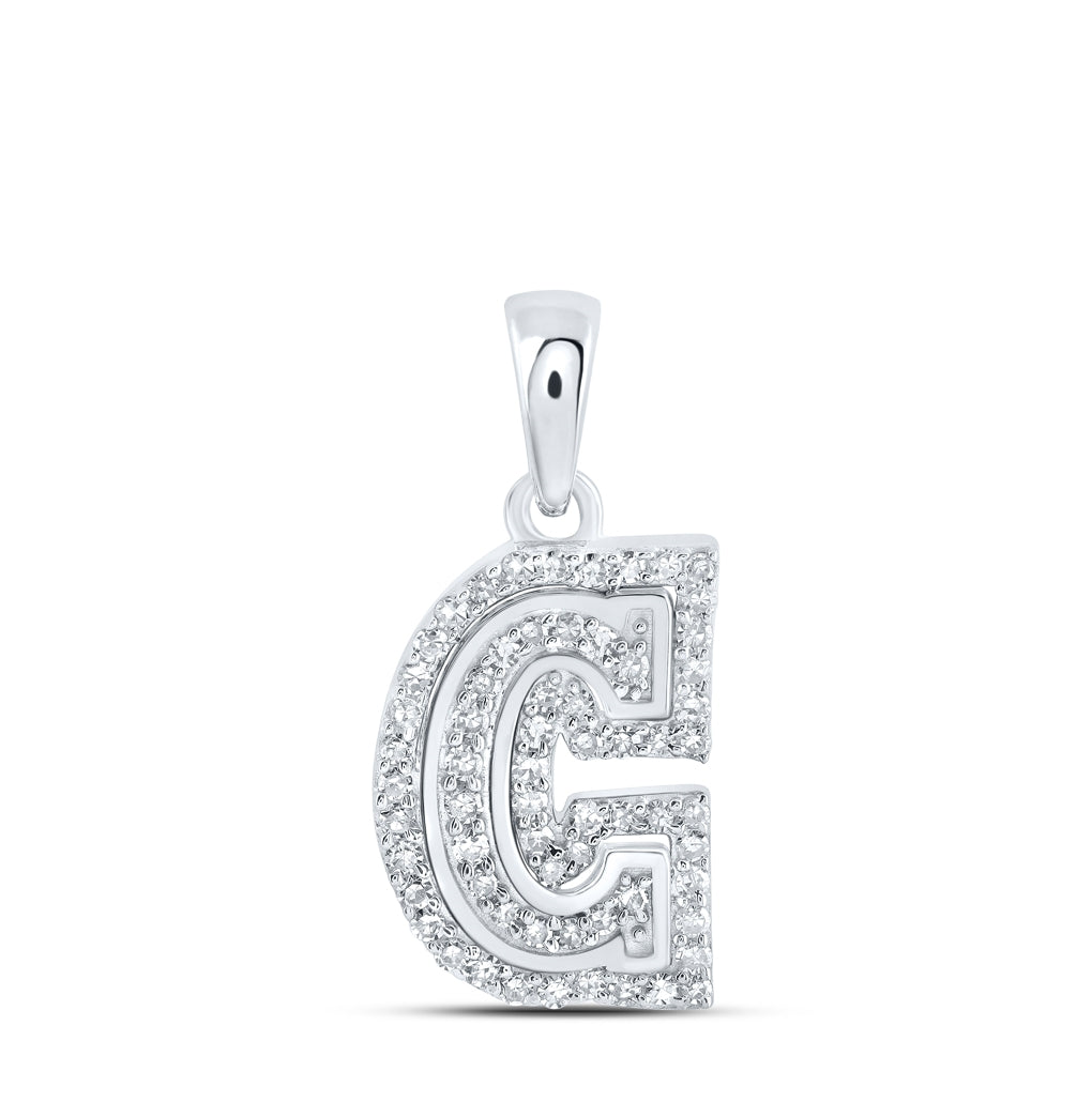 10K Yellow Or White Or Rose Gold Womens Round Diamond A Initial Letter Pendant, Length: 0.67 In, Width: 0.35 In