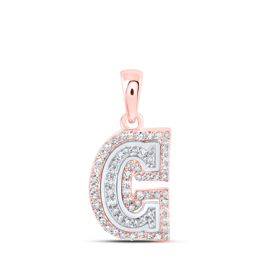 10K Yellow Or White Or Rose Gold Womens Round Diamond A Initial Letter Pendant, Length: 0.67 In, Width: 0.35 In