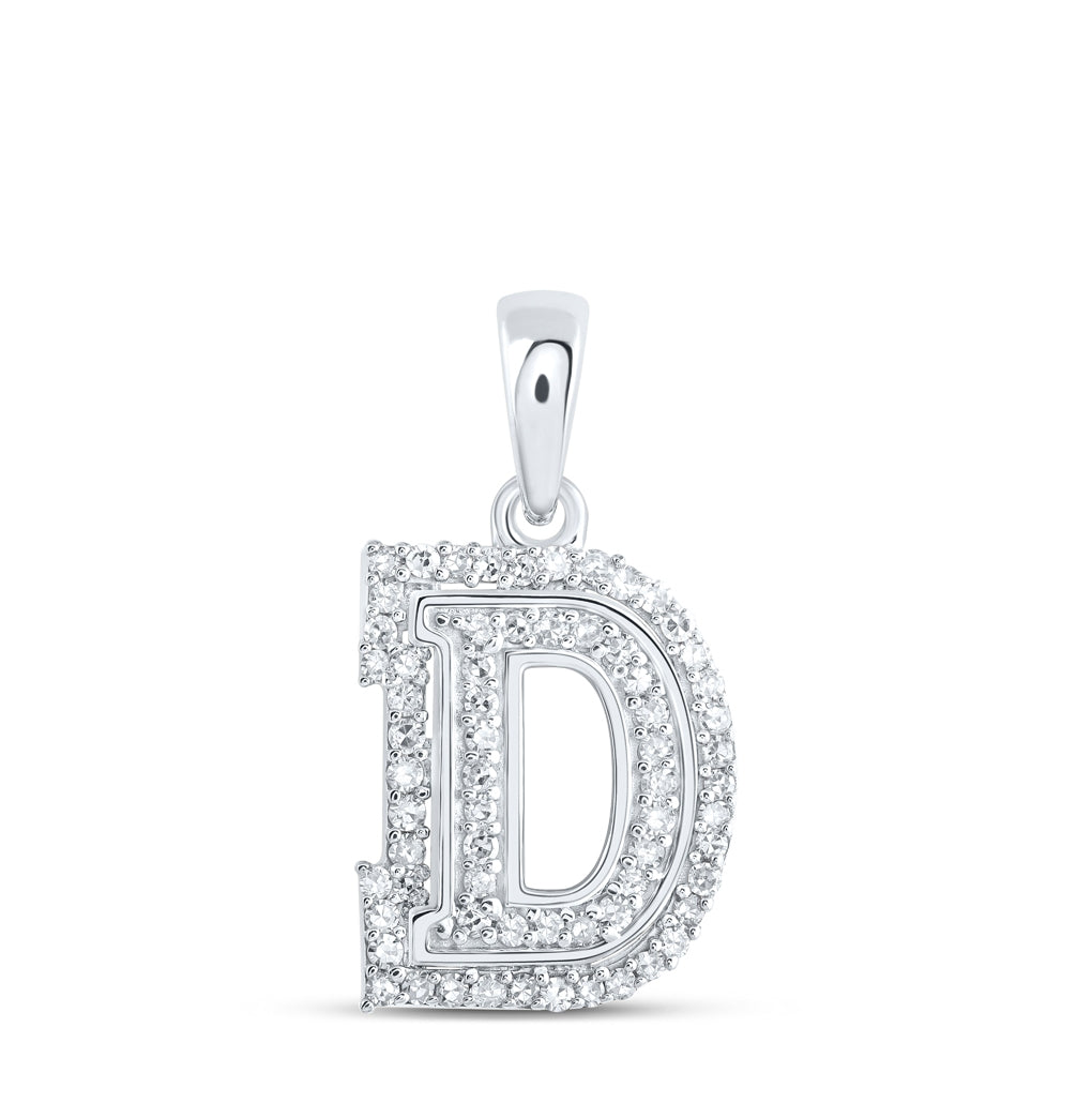 10K Yellow Or White Or Rose Gold Womens Round Diamond A Initial Letter Pendant, Length: 0.67 In, Width: 0.35 In