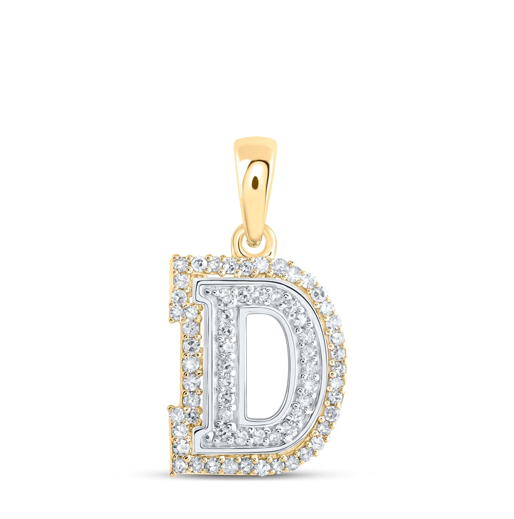 10K Yellow Or White Or Rose Gold Womens Round Diamond A Initial Letter Pendant, Length: 0.67 In, Width: 0.35 In