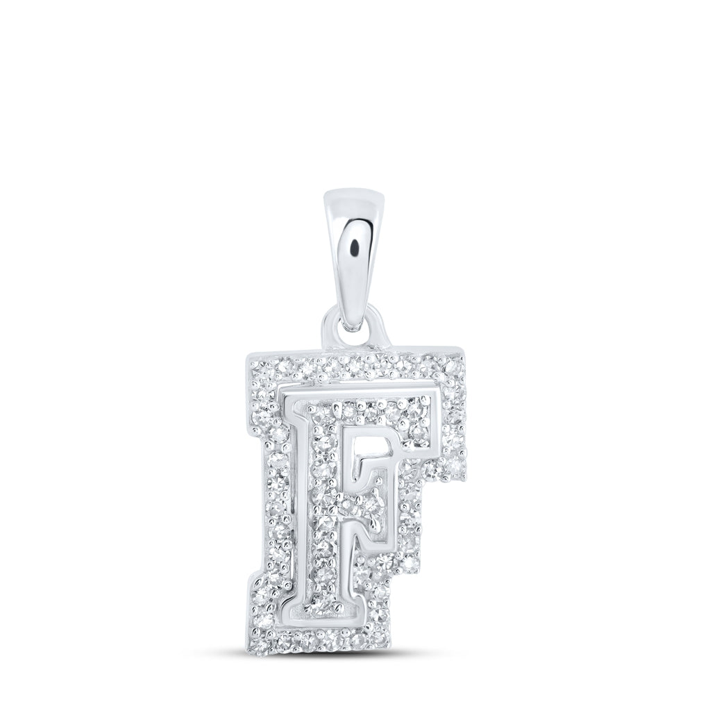 10K Yellow Or White Or Rose Gold Womens Round Diamond A Initial Letter Pendant, Length: 0.67 In, Width: 0.35 In