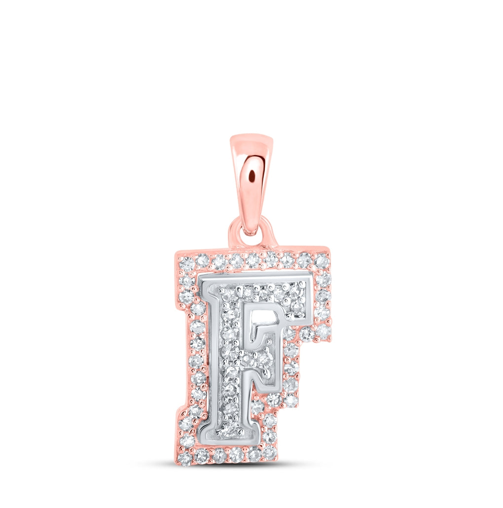 10K Yellow Or White Or Rose Gold Womens Round Diamond A Initial Letter Pendant, Length: 0.67 In, Width: 0.35 In