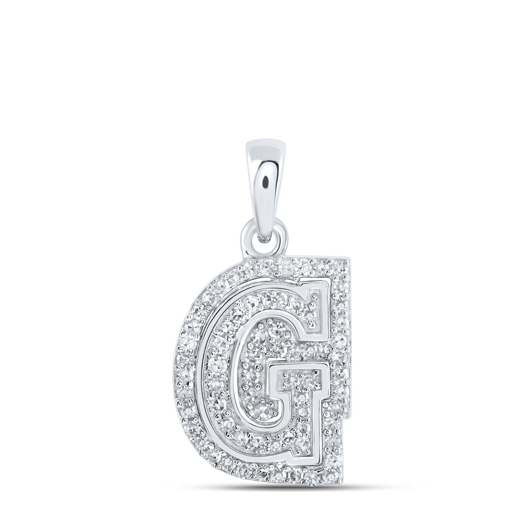 10K Yellow Or White Or Rose Gold Womens Round Diamond A Initial Letter Pendant, Length: 0.67 In, Width: 0.35 In