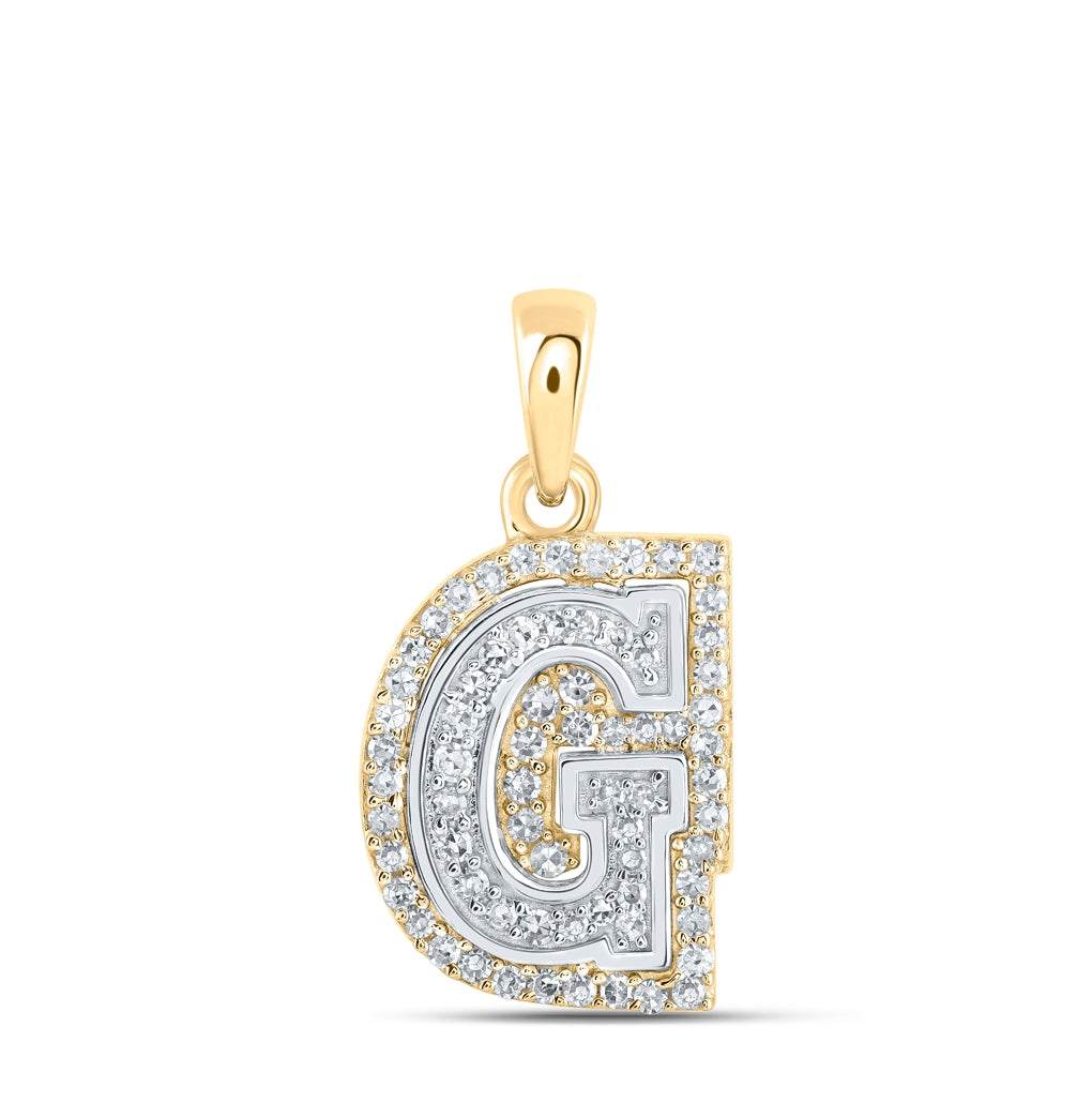 10K Yellow Or White Or Rose Gold Womens Round Diamond A Initial Letter Pendant, Length: 0.67 In, Width: 0.35 In