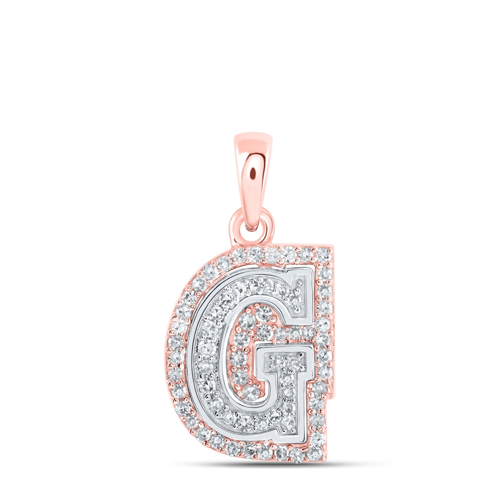 10K Yellow Or White Or Rose Gold Womens Round Diamond A Initial Letter Pendant, Length: 0.67 In, Width: 0.35 In