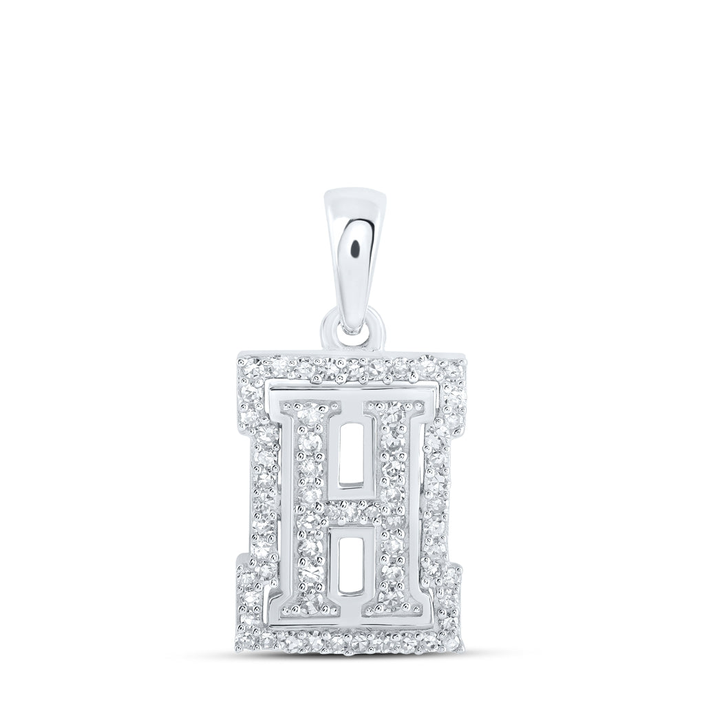 10K Yellow Or White Or Rose Gold Womens Round Diamond A Initial Letter Pendant, Length: 0.67 In, Width: 0.35 In