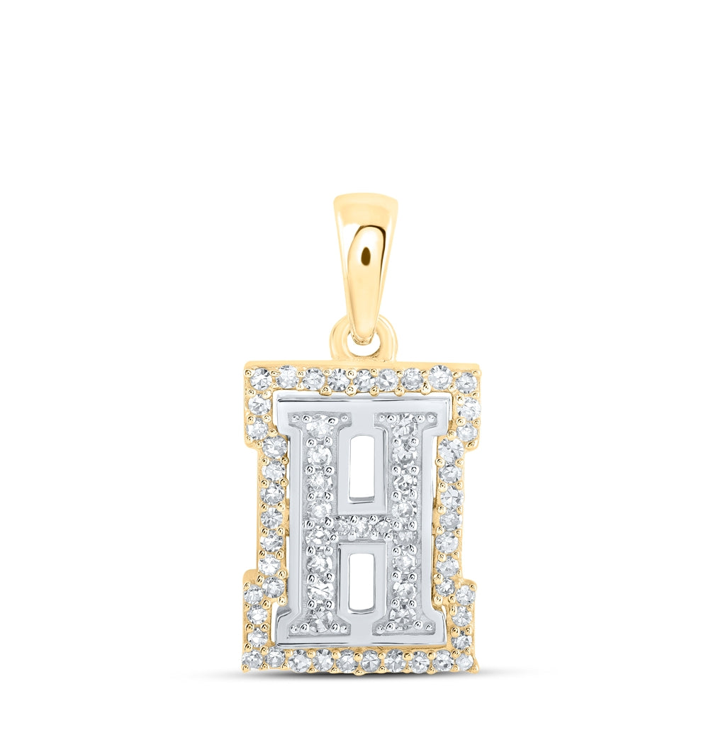 10K Yellow Or White Or Rose Gold Womens Round Diamond A Initial Letter Pendant, Length: 0.67 In, Width: 0.35 In