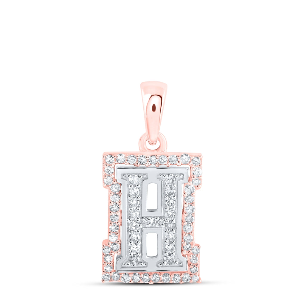 10K Yellow Or White Or Rose Gold Womens Round Diamond A Initial Letter Pendant, Length: 0.67 In, Width: 0.35 In