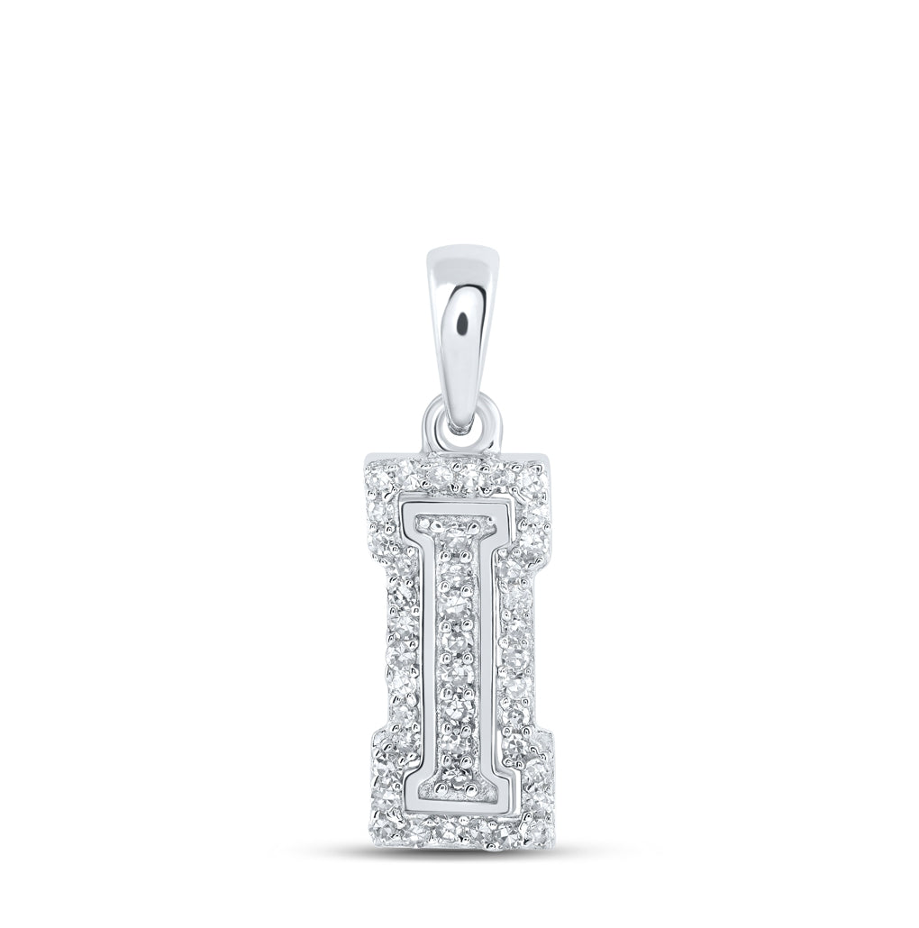 10K Yellow Or White Or Rose Gold Womens Round Diamond A Initial Letter Pendant, Length: 0.67 In, Width: 0.35 In