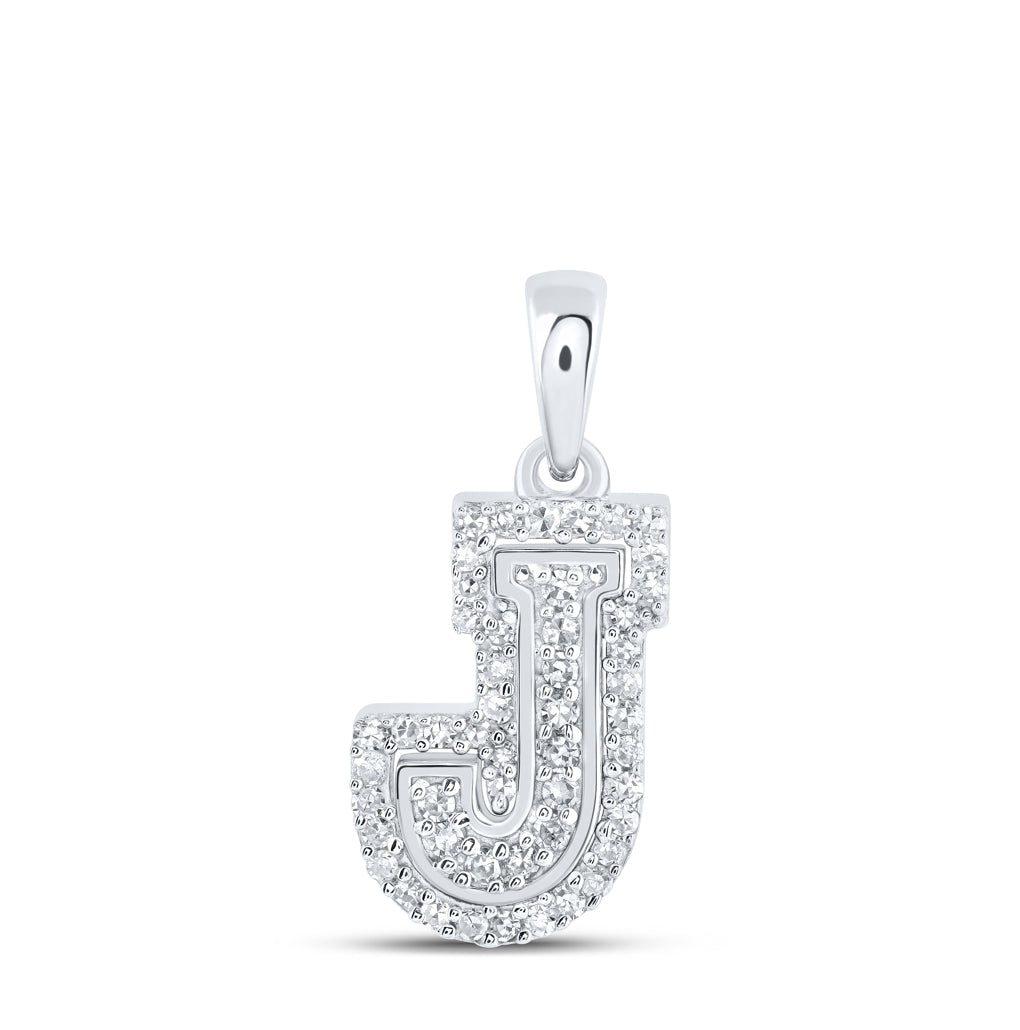 10K Yellow Or White Or Rose Gold Womens Round Diamond A Initial Letter Pendant, Length: 0.67 In, Width: 0.35 In