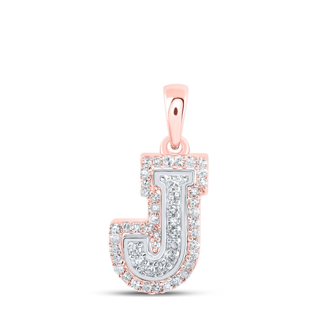 10K Yellow Or White Or Rose Gold Womens Round Diamond A Initial Letter Pendant, Length: 0.67 In, Width: 0.35 In