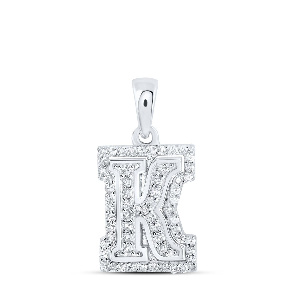 10K Yellow Or White Or Rose Gold Womens Round Diamond A Initial Letter Pendant, Length: 0.67 In, Width: 0.35 In
