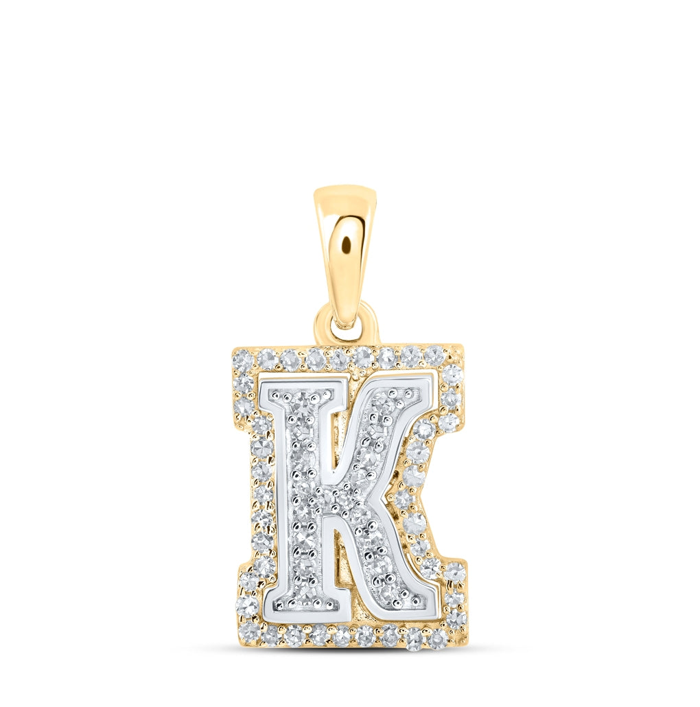 10K Yellow Or White Or Rose Gold Womens Round Diamond A Initial Letter Pendant, Length: 0.67 In, Width: 0.35 In