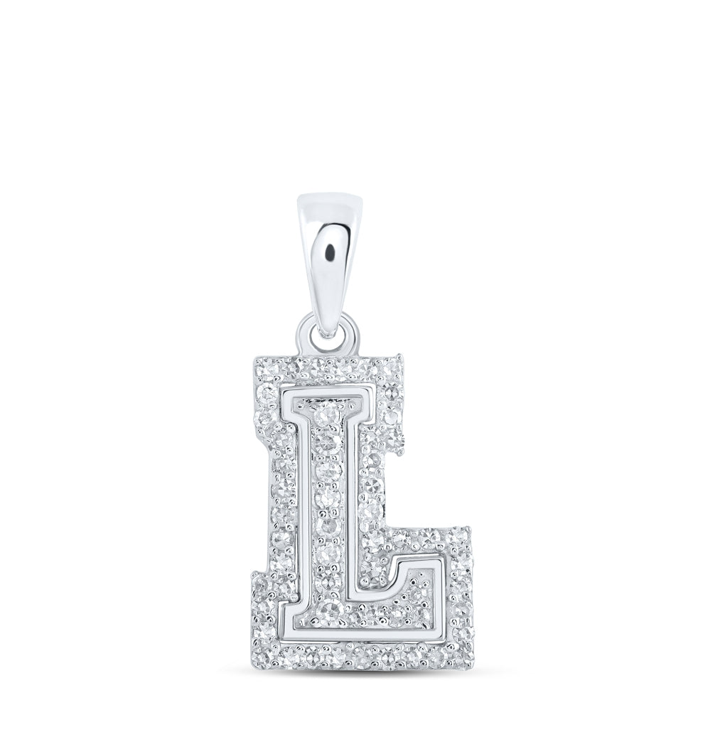 10K Yellow Or White Or Rose Gold Womens Round Diamond A Initial Letter Pendant, Length: 0.67 In, Width: 0.35 In