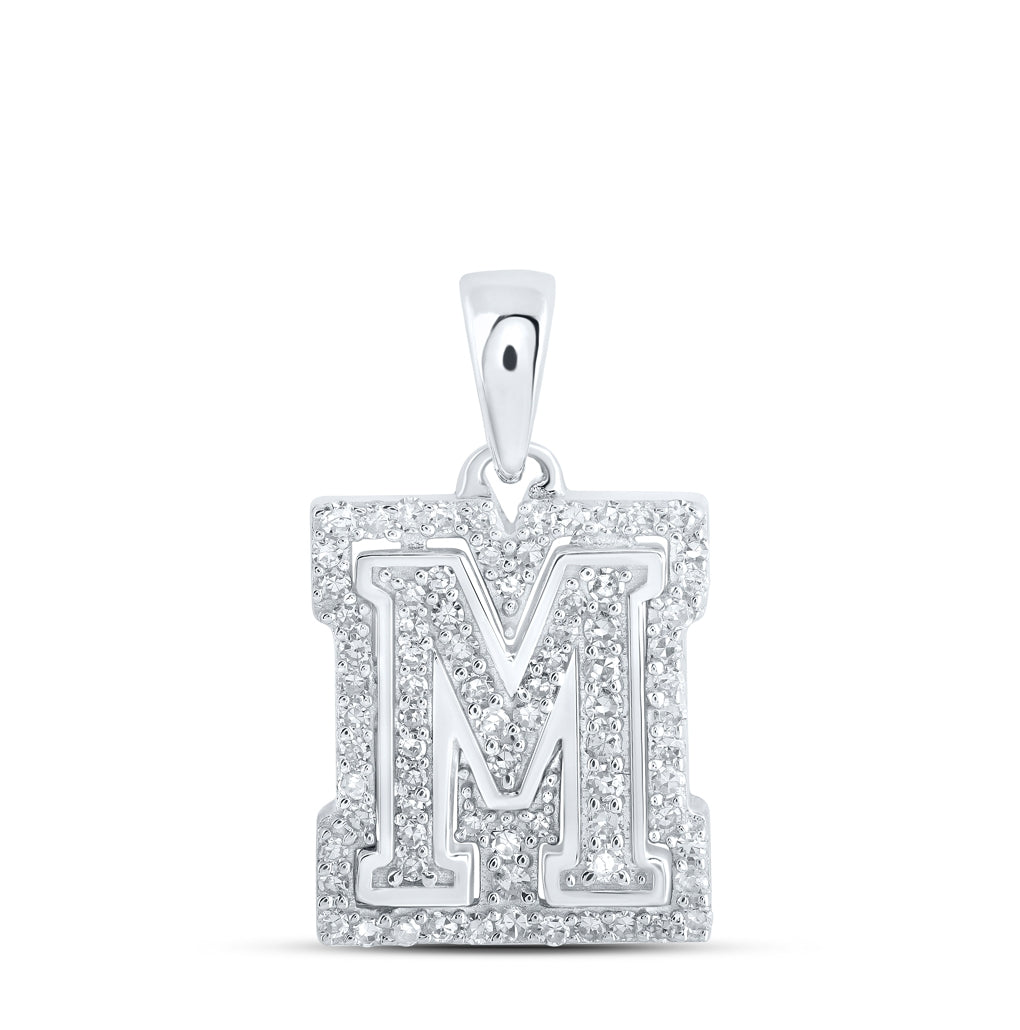 10K Yellow Or White Or Rose Gold Womens Round Diamond A Initial Letter Pendant, Length: 0.67 In, Width: 0.35 In